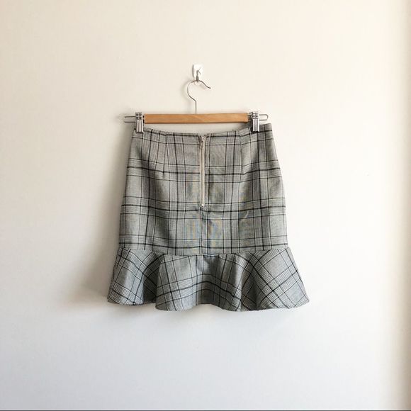Parisian Check Drop Frill Hem Mini Skirt - Picture 7 of 8